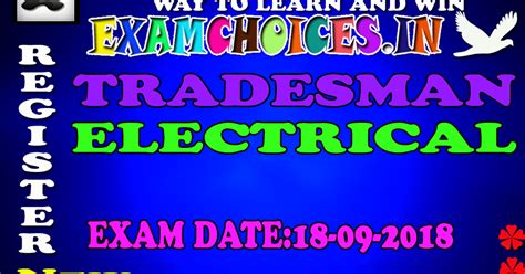 18-09-2018 TRADESMAN ELECTRICAL | EXAMCHOICES.IN