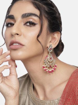 Buy I Jewels Gold Plated Traditional Handcrafted Pearl Kundan Beaded ...