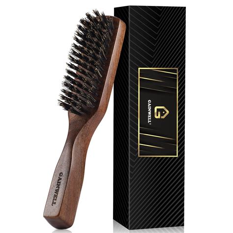 Snapklik.com : Mens Wild Boar Bristle Hair Brush For Men - Slick Back ...