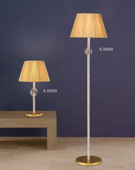 Colbert Floor Lamp WITHOUT SHADE 1 Light E27 Gold/Crystal