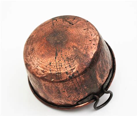 Massive Spanish Copper Cauldron with Handles For Sale at 1stDibs