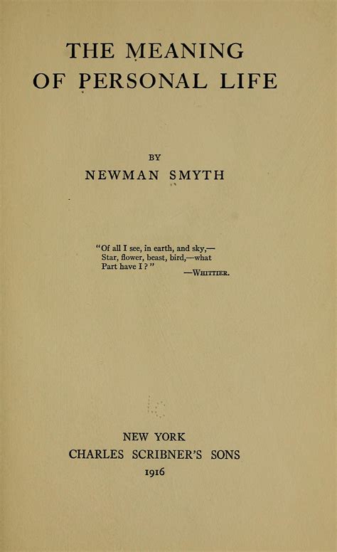 The meaning of personal life. | Library of Congress