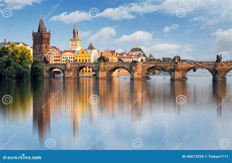Charles Bridge in Prague, Czech Republic Stock Photo - Image of tower ...