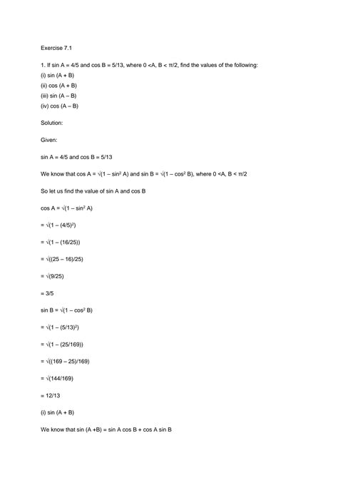 Trigonometric Functions Class 11 Maths Example Sums Vedantu 的图像结果