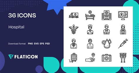 Hospital Icon Pack | Detailed Outline | 36 .SVG Icons