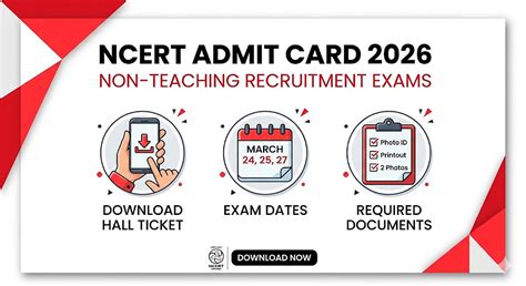 NCERT Admit Card 2026: Download Non-Teaching Exam Hall Ticket Now