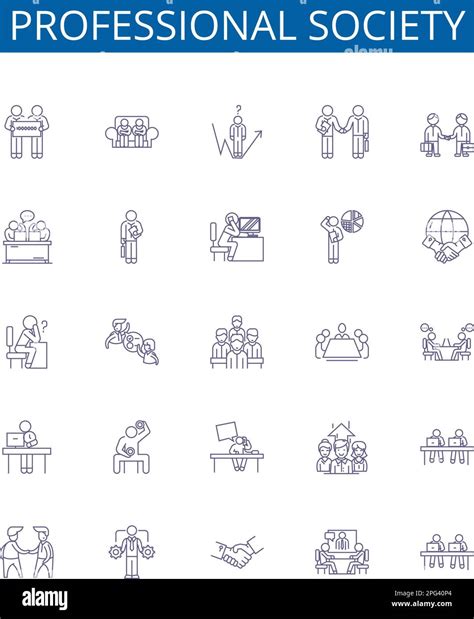 Professional society line icons signs set. Design collection of Society ...