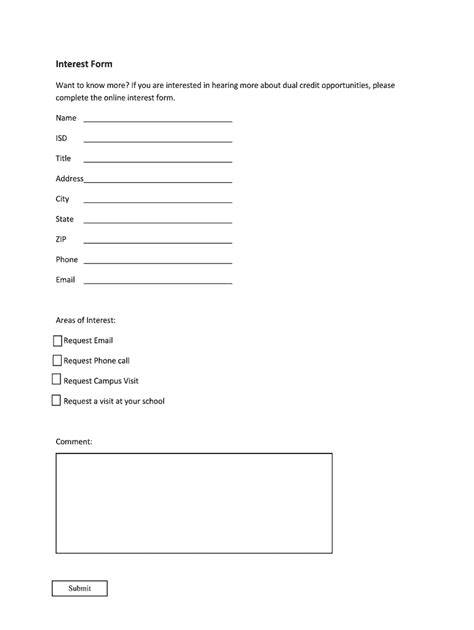 Fillable Online tamuk Interest Form - tamukedu Fax Email Print - pdfFiller