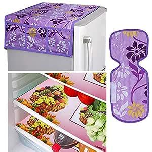 Kuber Industries PVC 3 Pieces Fridge Mats, Handle Cover and Fridge Top ...