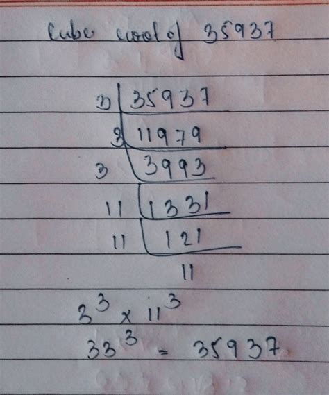 [Answered] find the cube root of 35937 by using prime factorization ...