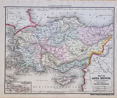 Ancient Asia Minor Map ANCIENT ASIA MINOR. Turkey. Cappadocia Cyprus