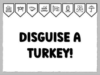 DISGUISE A TURKEY! Thanksgiving Bulletin Board Kit, November Ready to ...