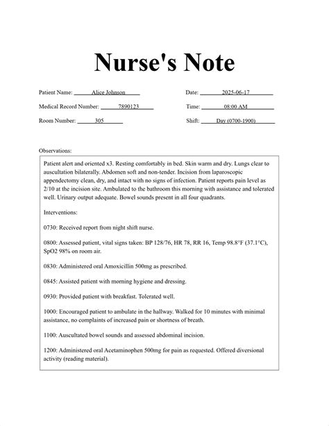 Nursing Note Template | Free Download | PDF Agile