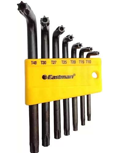 Eastman 7 Pcs Star Allen Keys Set, Short Pattern, Chrome Vanadium Steel ...