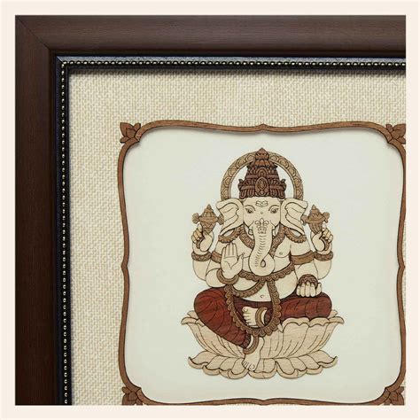 The Bombay Store Ganpati Wood Art Frame 8 in x 8 in