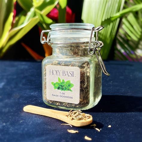 Sage Goddess Holy Basil Herb Jar for Purification