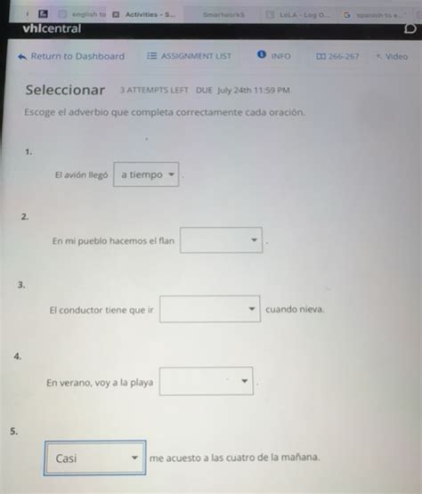 Solved: english to Activities - S... Smartwork5 LoLA - Log O.. spanish ...