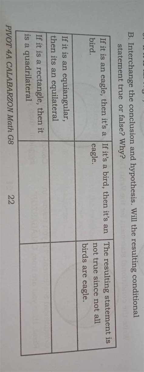 B. Interchange the conclusion and hypothesis. Will the resulting ...
