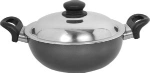 Kitchen Chef Small Size Deep Kadhai Kadhai 20 cm diameter with Lid 1.5 ...