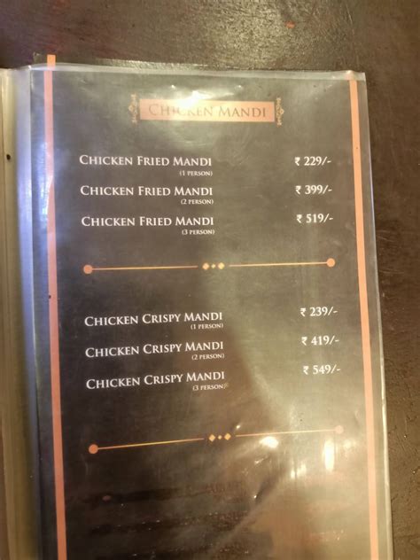 Menu at Arabian Nights Mandi Restaurant, Hyderabad, opp. Pillar no:A1072