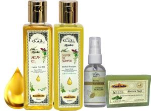 Leafveda Herbal Argan Hair Oil and Castor Oil Shampoo, Hair Serum with ...