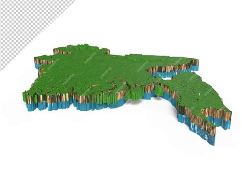 Premium PSD | 3D Topographic Map of Bangladesh with Elevated Terrain Texture