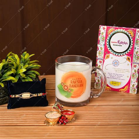 Buy V Kraft " Happy RAKSHA BANDHAN Leaf Printed Coffee Mug with ...