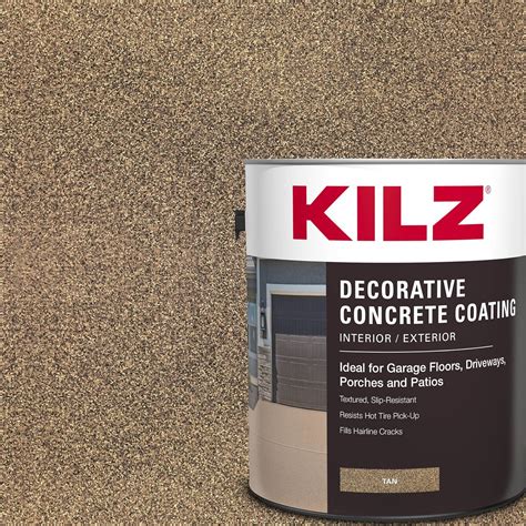 KILZ Decorative Concrete Coating Tan Textured Slip-Resistant Flat ...
