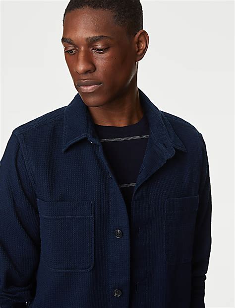 Buy Pure Cotton Waffle Overshirt at Marks & Spencer