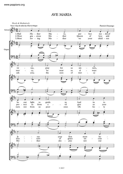 Hymn-Ave Maria Sheet Music pdf, -アヴェ・マリア 악보 - Free Score Download ★