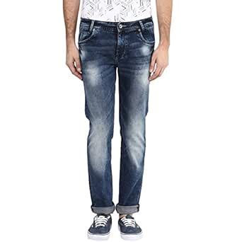 Mufti Mens Dark Blue SUPER SLIM FIT Mid Rise Jeans (32) : Amazon.in ...