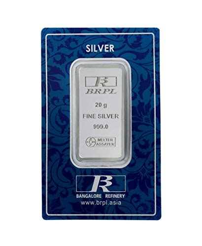 Pure Silver Bar - 20 Gram - 999 Purity By Bangalore Refinery 🎁 – KutteKiDum