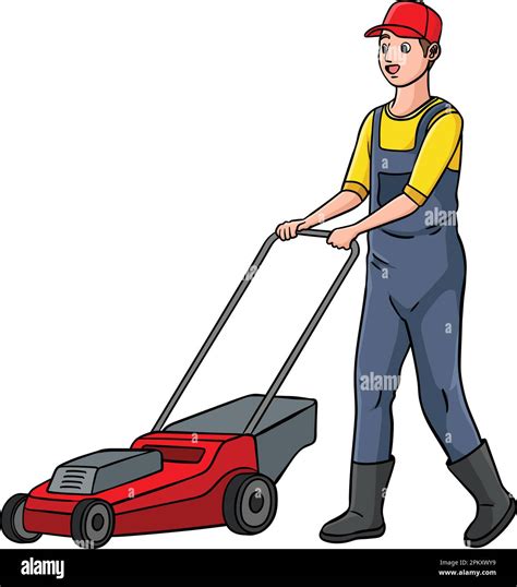 Lawn Mower Cartoon Colored Clipart Illustration Stock Vector Image ...