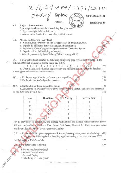TE-Comps SEM5 OS DEC16 - Previous year paper to get really good marks ...