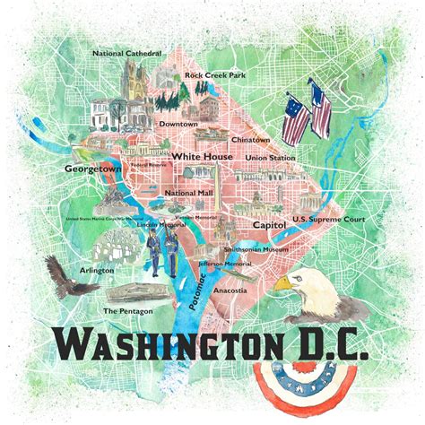 Washington Dc Map Washington D.C. Map Card — Little Desk Drawer