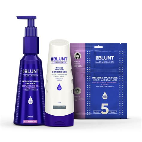BBLUNT 3-Step Intense Moisture Combo (Intense Moisture Shampoo + Inten ...