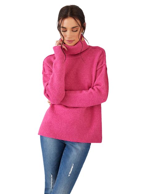 Hot Pink Turtleneck Sweater – The RiverLane