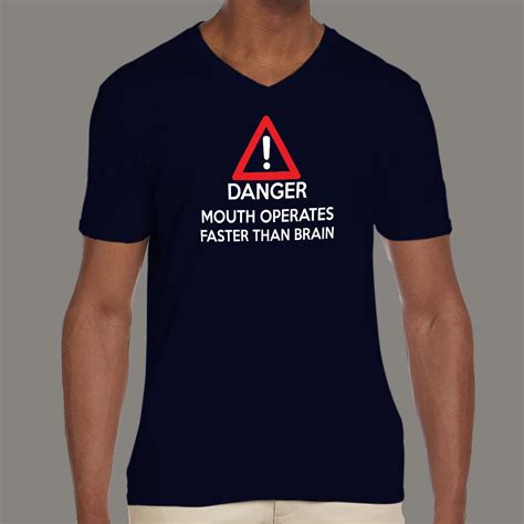 Danger! Mouth Operates Faster Than Brain Men's T-shirt – TEEZ.in