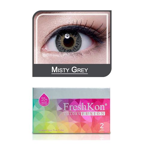 Buy New FreshKon Monthly Color Contact Lens (-0.00, Misty Gray) Online ...