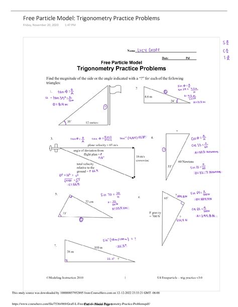 Graff_L_Free_Particle_Model_Trigonometry_Practice_Problem Colerain High ...