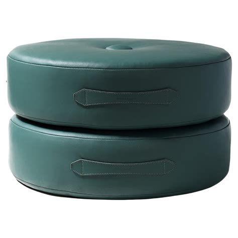 30"Ø Leather Drum Stacking Floor Cushion (Set of 3) by Moses Nadel For ...