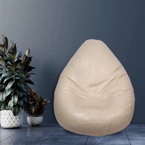 SHIRA24 Cream Tear Drop Bean Bag Cover Without Beans Price in India ...