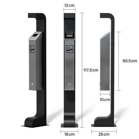 Slim floor standing outdoor ashtray with roof - ExcelValley EU