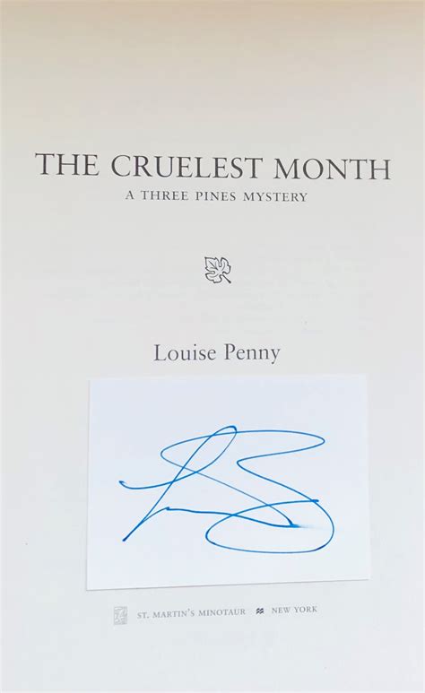 The Cruelest Month [SIGNED AMERICAN 1ST/1ST, F/NF] by Penny, Louise ...
