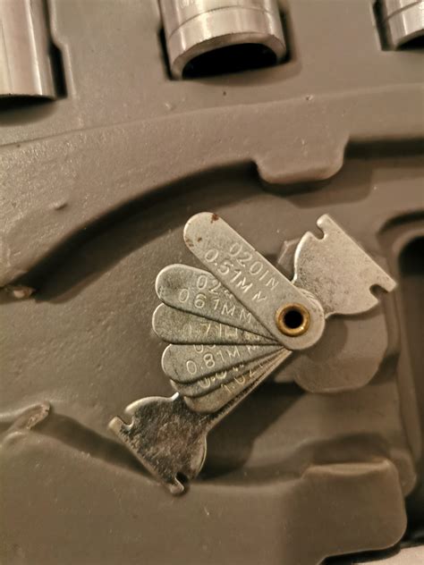 out of a toolbox, it has measurements in inches and millimetres on it starting at 0.2in/0.51mm ...