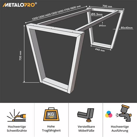 Industrial Metal Table Legs - Trapezoid Table Frame for Modern ...