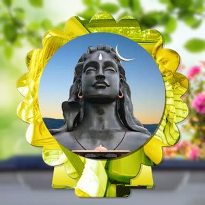 SANBIA Adiyogi Shiva Mahadeva Shankar Bholenath Golden Mirror Shine Car ...