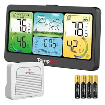ThermoPro TP280 1000FT Home Weather Stations Wireless Indoor Outdoor ...
