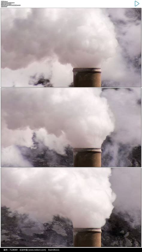 工厂烟囱冒烟实拍视频素材图片_实拍素材_编号7128069_红动中国