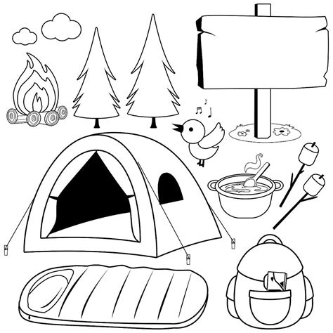 Camping coloring pages for families fun free printable coloring pages ...